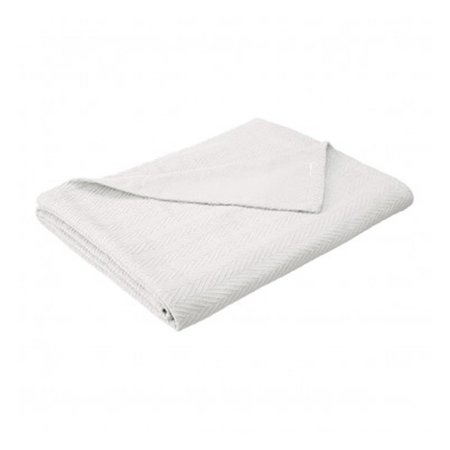 IMPRESSIONS Impressions BLANKET-MET FQ WH Full & Queen Cotton Blanket; Metro - White BLANKET_MET FQ WH